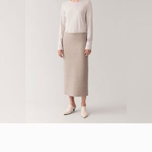 COS Tan Midi Skirt 100% Wool